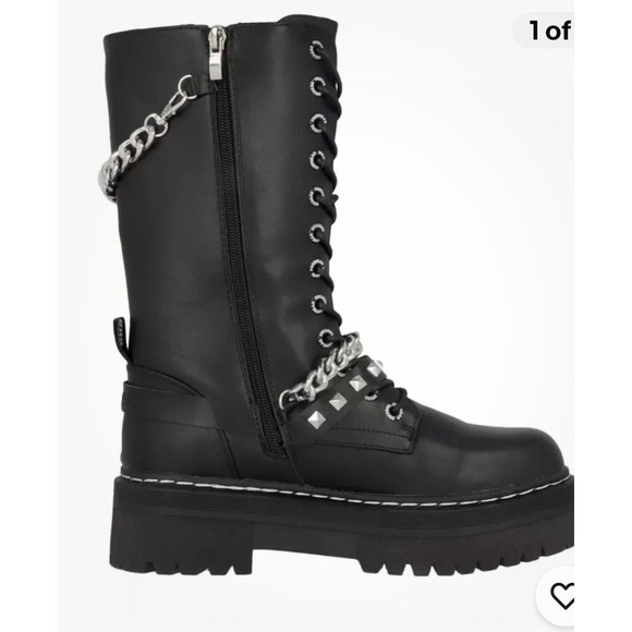 NEW Dockers by Gerli Women's 45vl212 Mid Calf Boot Size 39 Moto Goth Grunge - Picture 1 of 15